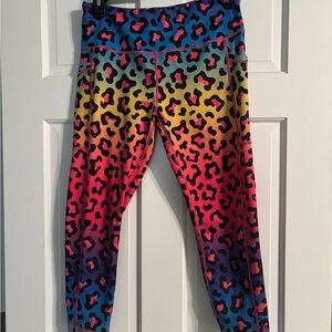Capri Leopard Lisa Frank Vibes Leggings